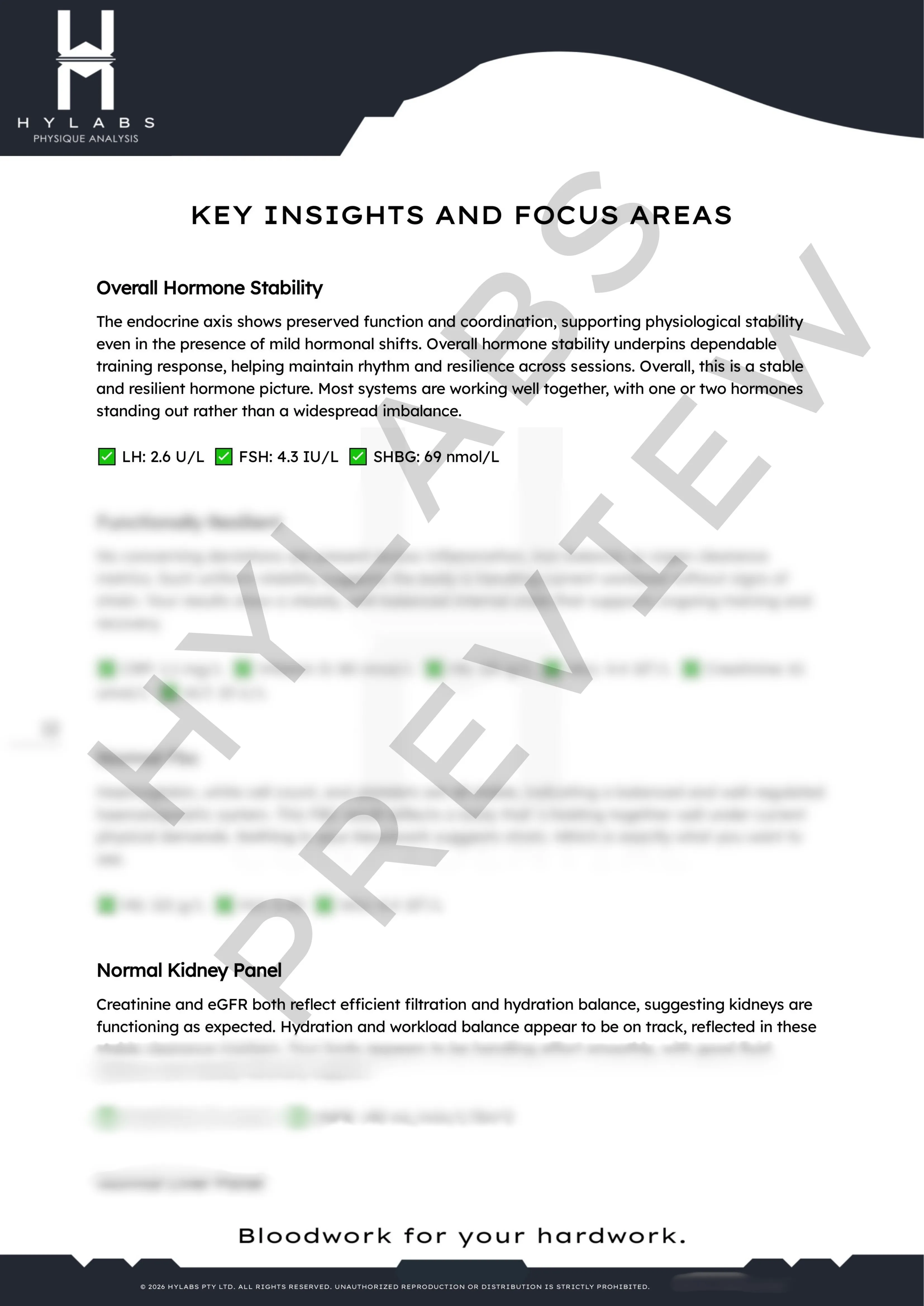 Sample blood panel analysis report page 4