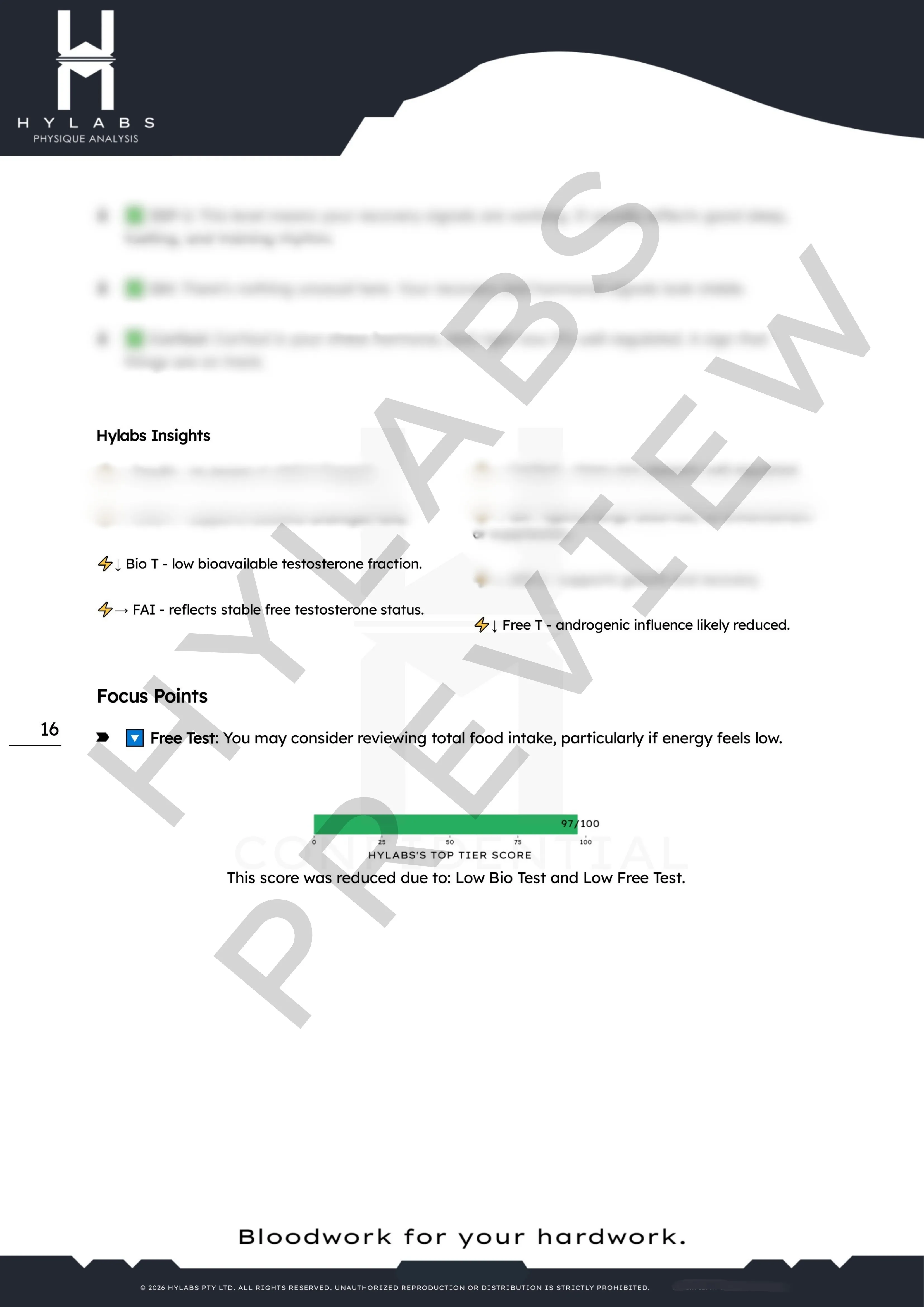 Sample blood panel analysis report page 7