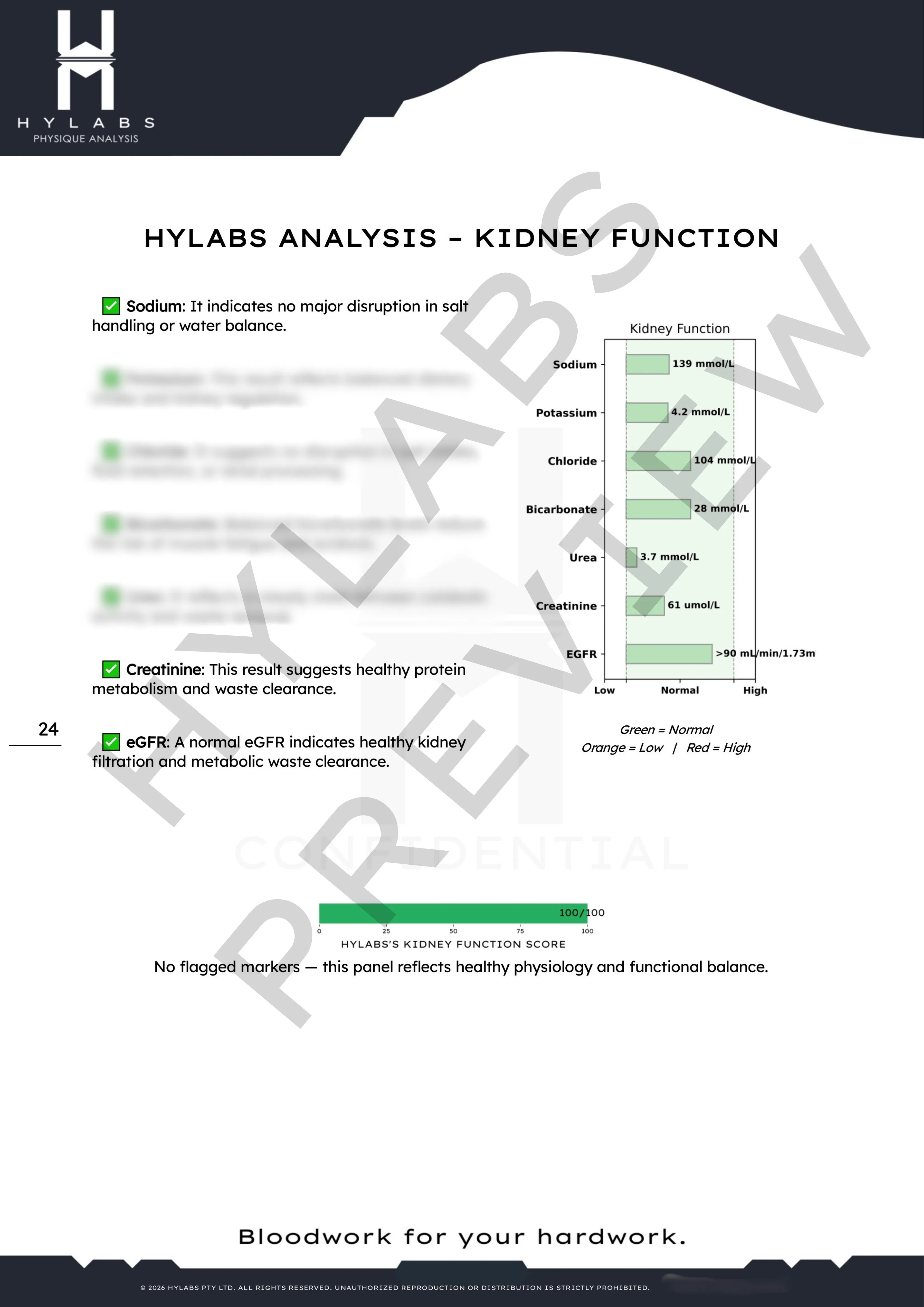 Sample blood panel analysis report page 8