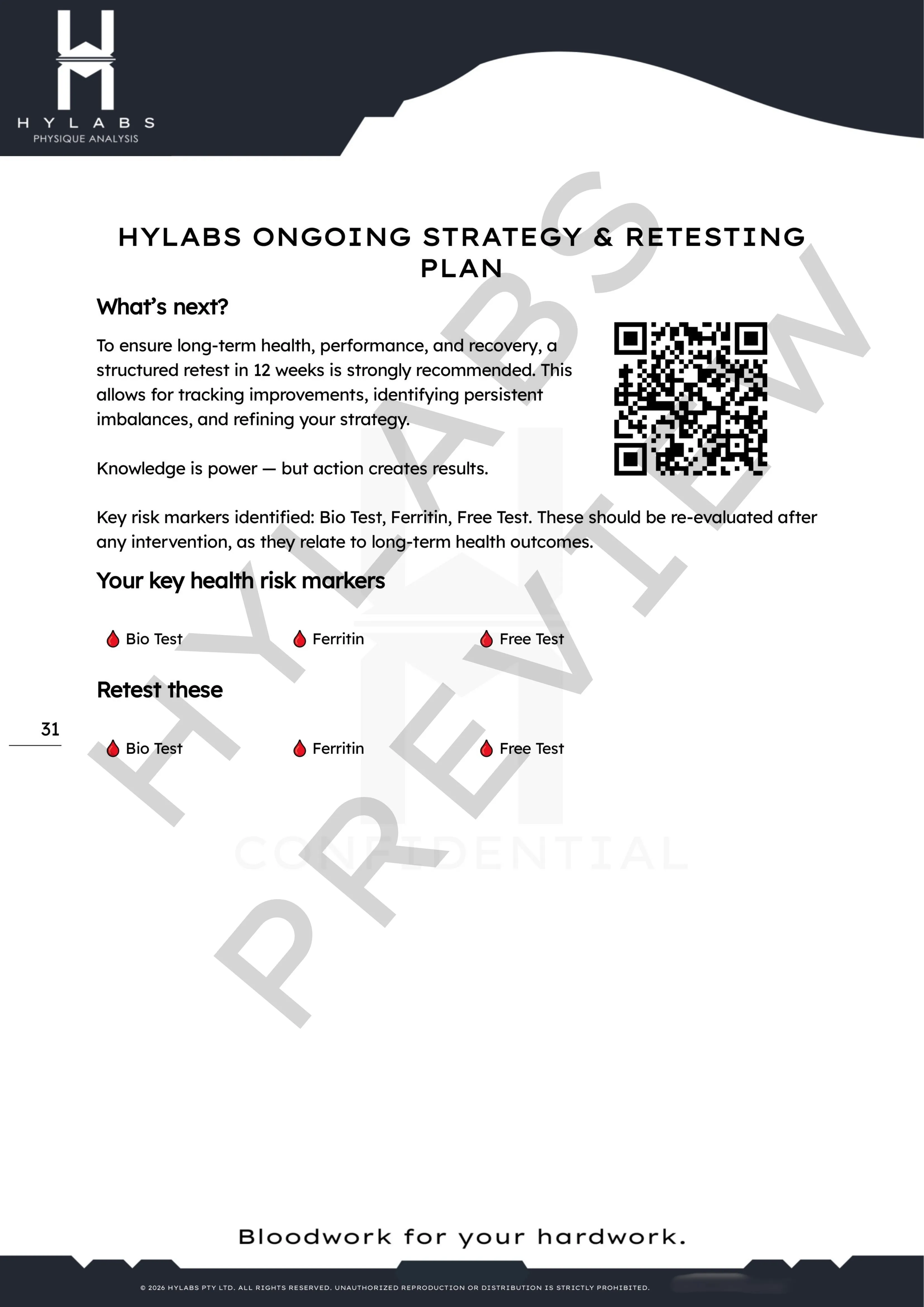 Sample blood panel analysis report page 9